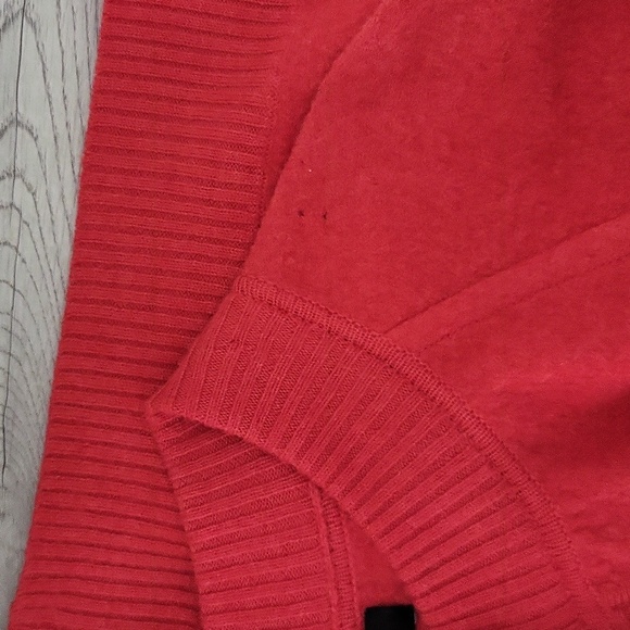 🛍Jones NY Womens 1X Strawberry Red Merino Wool Cardigan Button Front Casual - Picture 8 of 12